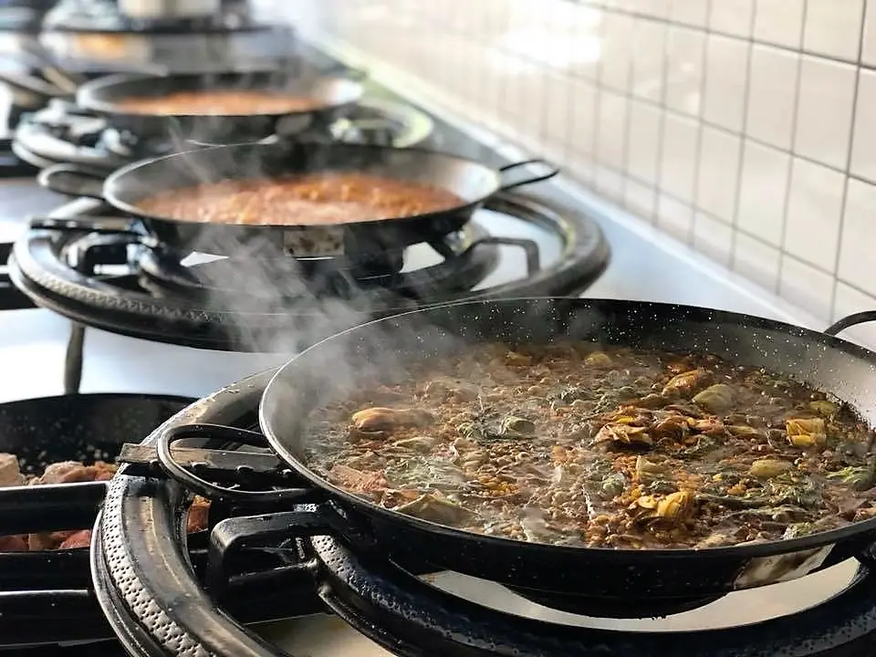 Professional kitchen scene